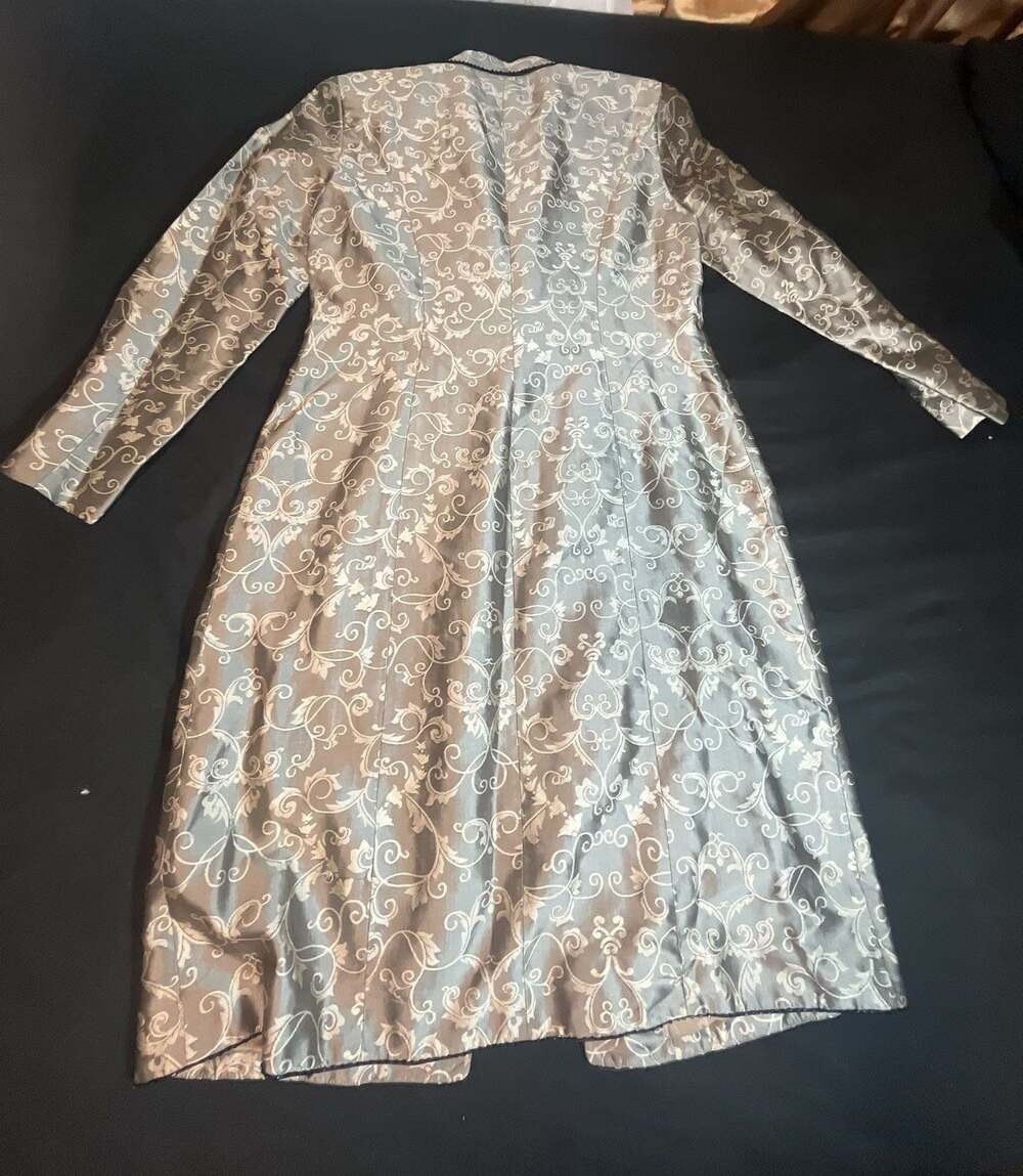 Adrianna Papell Occasions Size 10 Silk Brocade Long Coat - Picture 6 of 8